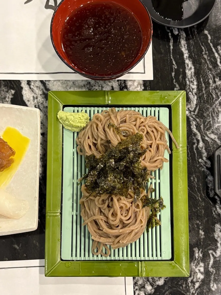 Bowl of cold soba chosen as the noodle dish