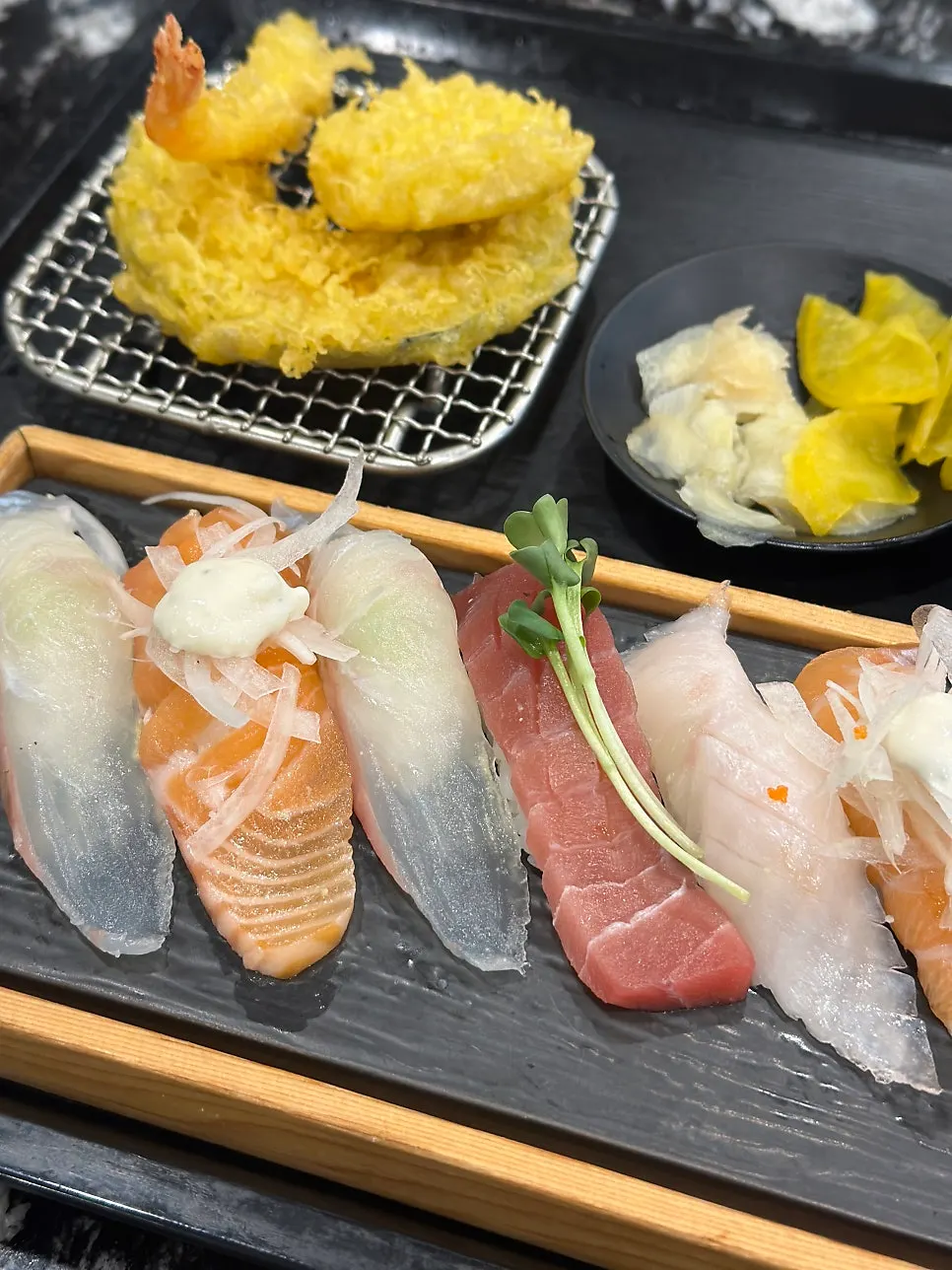 Country-of-origin display board at Moshi Moshi Sushi Dongnae
