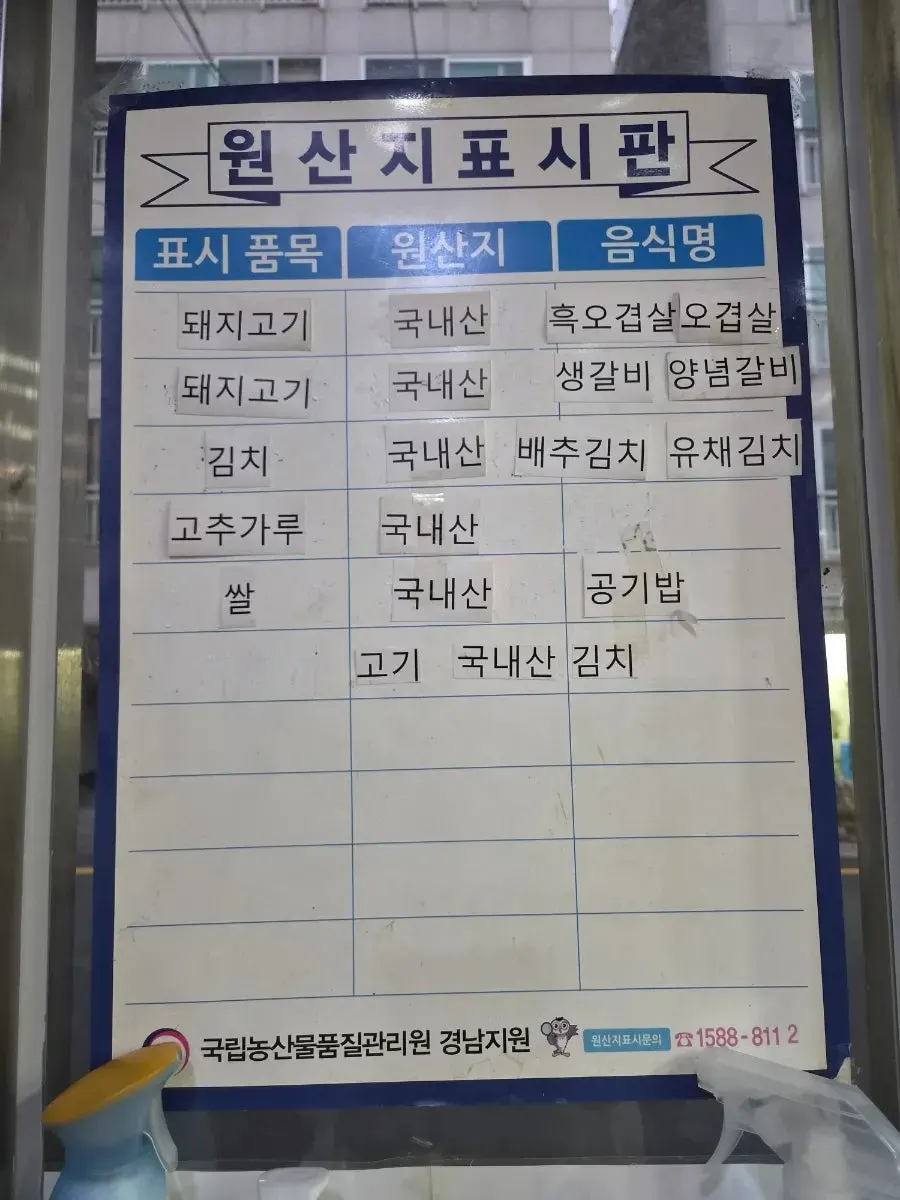 Certificate designating the restaurant as a certified Jeju pork quality restaurant