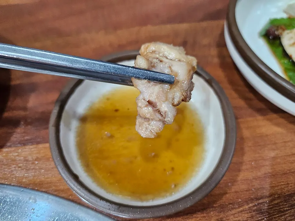 전용 장에 찍은 양념갈비