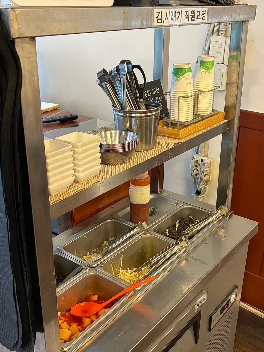 Full spread of side dishes at Myeongtaerang Ryu Myeongho