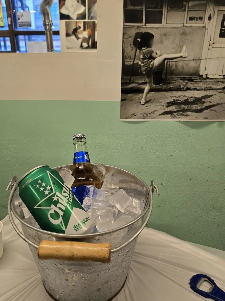 A beer bucket filled with ice