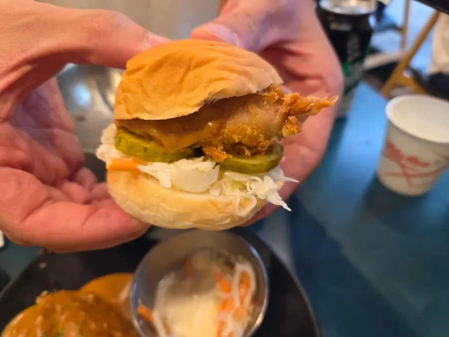Chicken tenderloin katsu and morning buns from the set