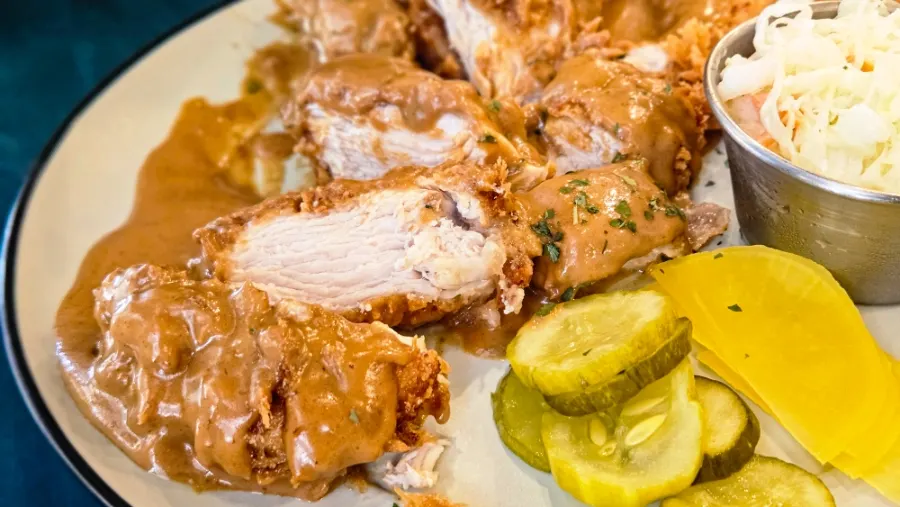 A plate of mixed chicken cutlet