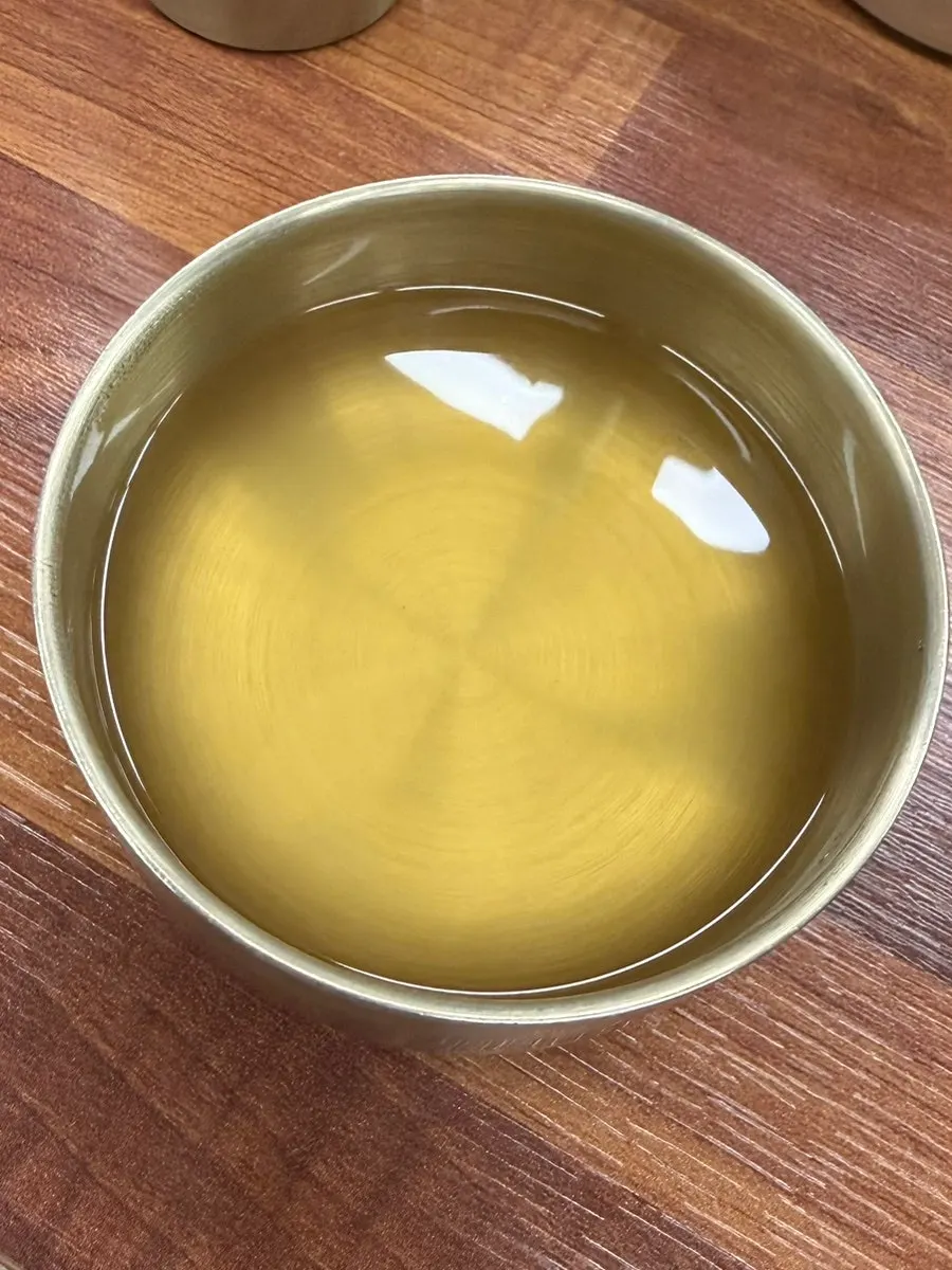 Anchovy broth prepared at the self-serve bar