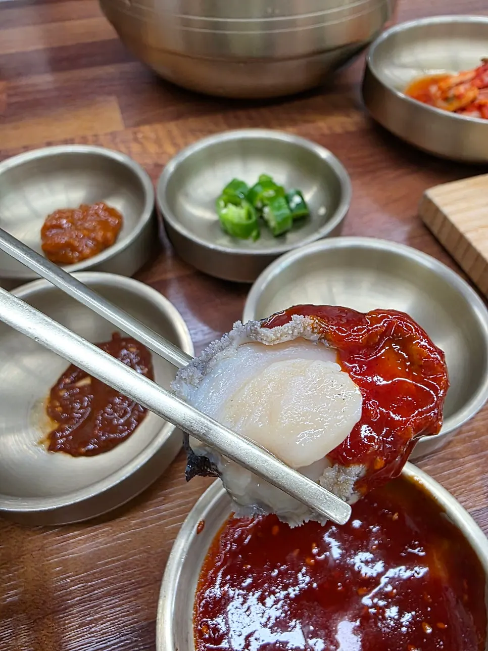 A bite combining conch and black pork