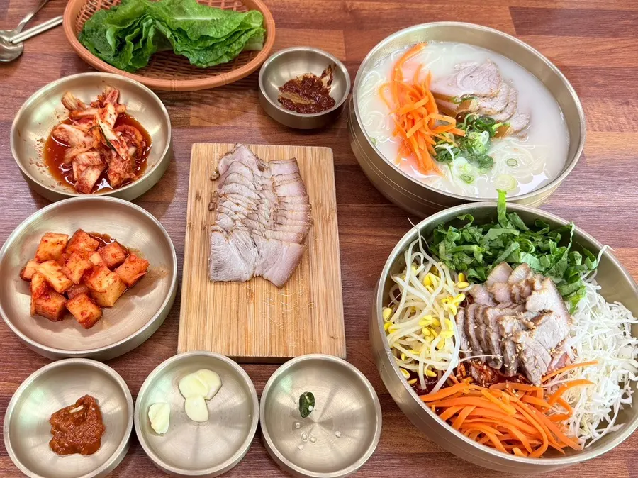 식사를 마친 면주막 제주본점 테이블