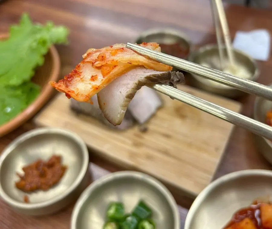 A warm, tender piece of dombe pork