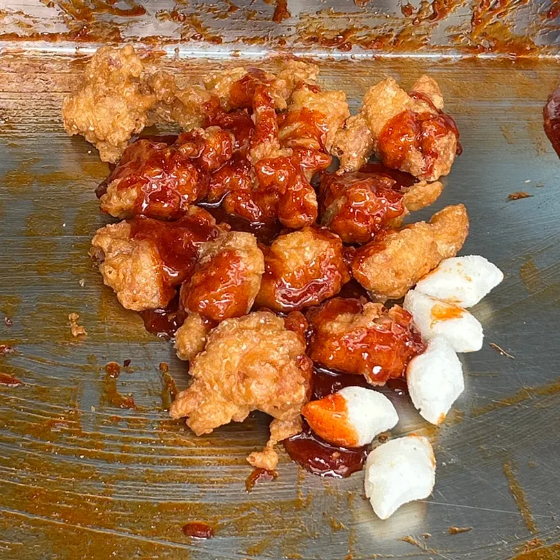 Dakgangjeong cooking process