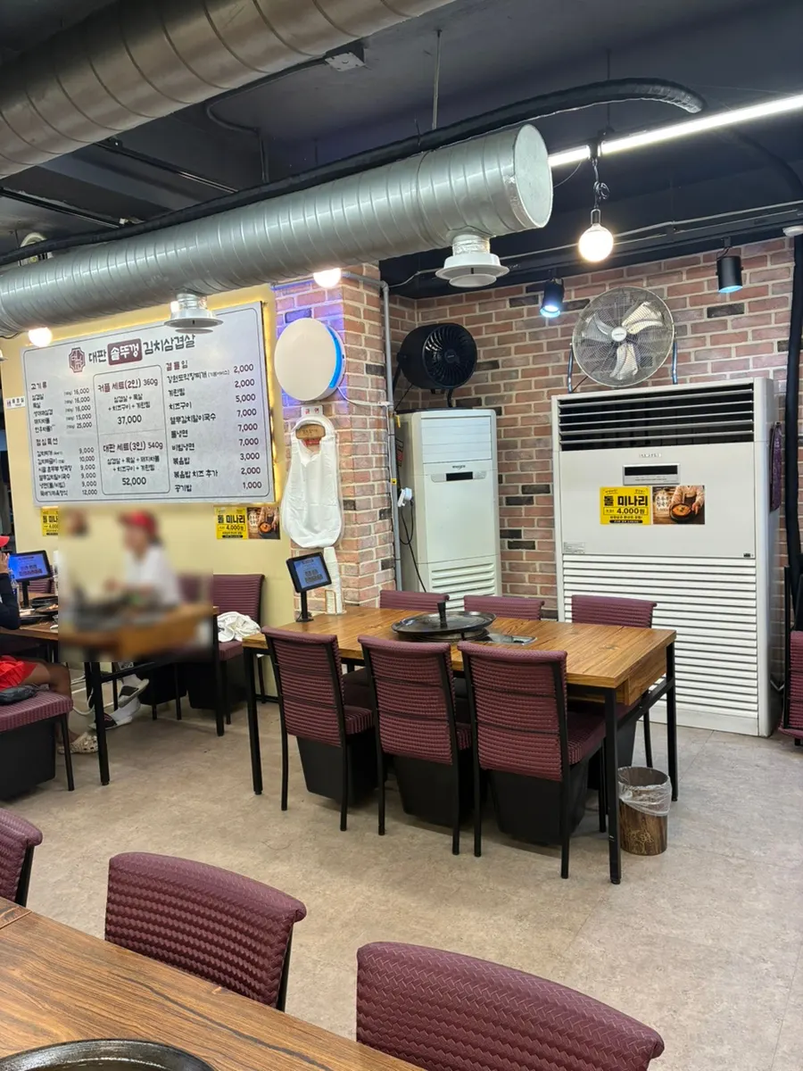 Spacious restaurant interior with generous table spacing