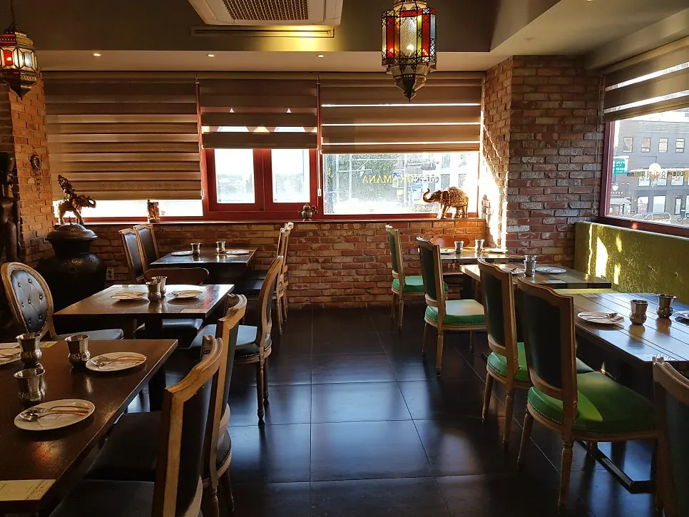 Interior decorated with Indian and Nepali props