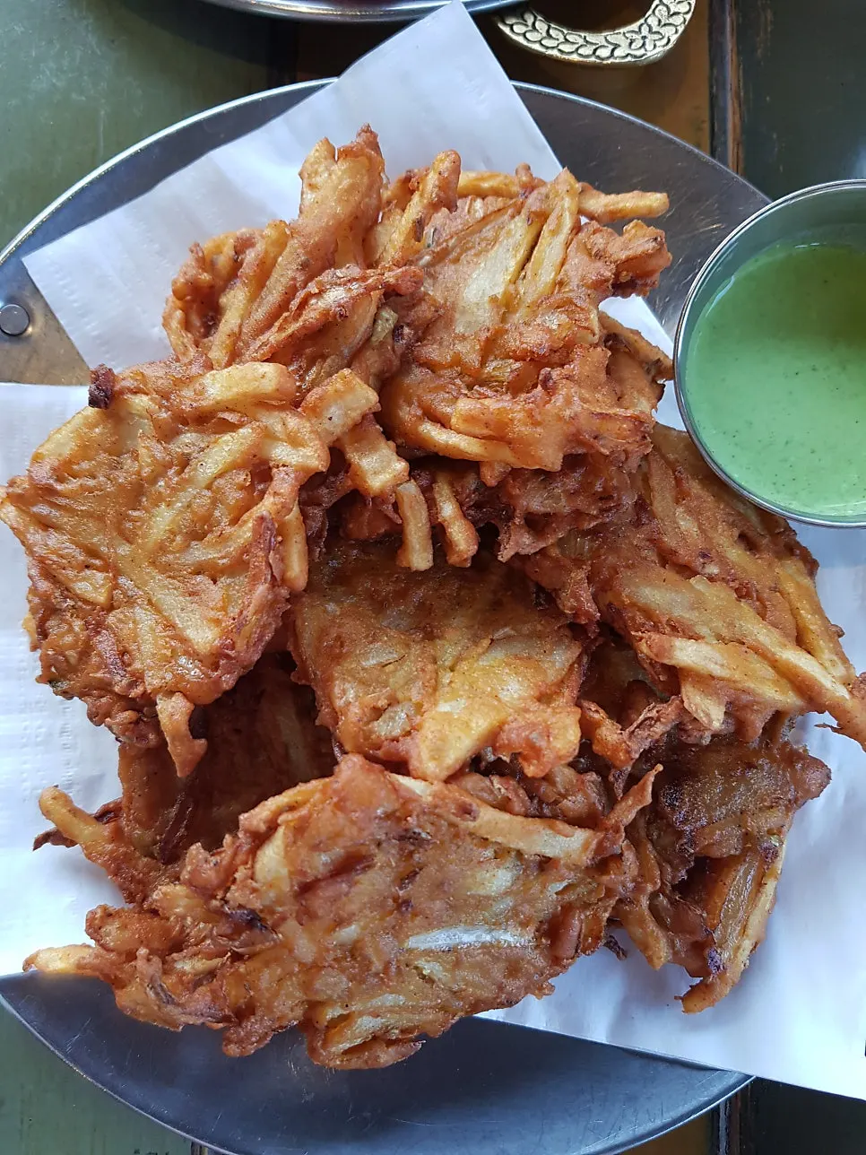 Plate of vegetable pakora fritters