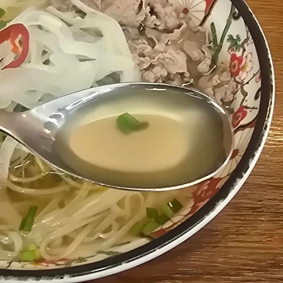 Shabu pho broth and rice noodles