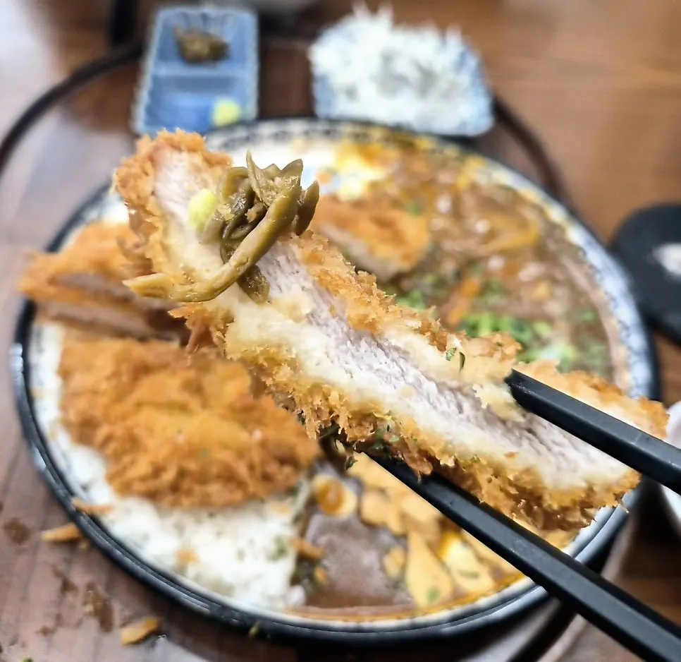 통등심카츠가 올라간 매콤카레카츠 클로즈업