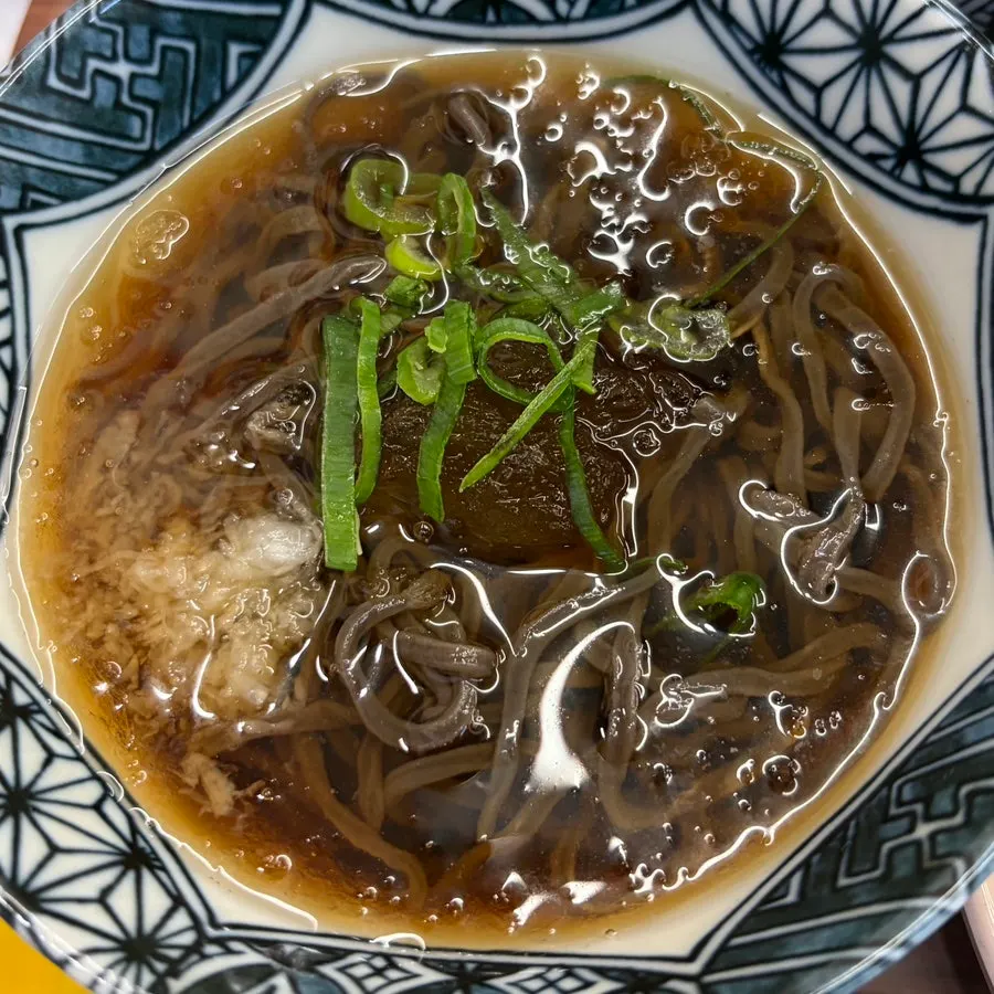 Mini cold soba in half-frozen broth