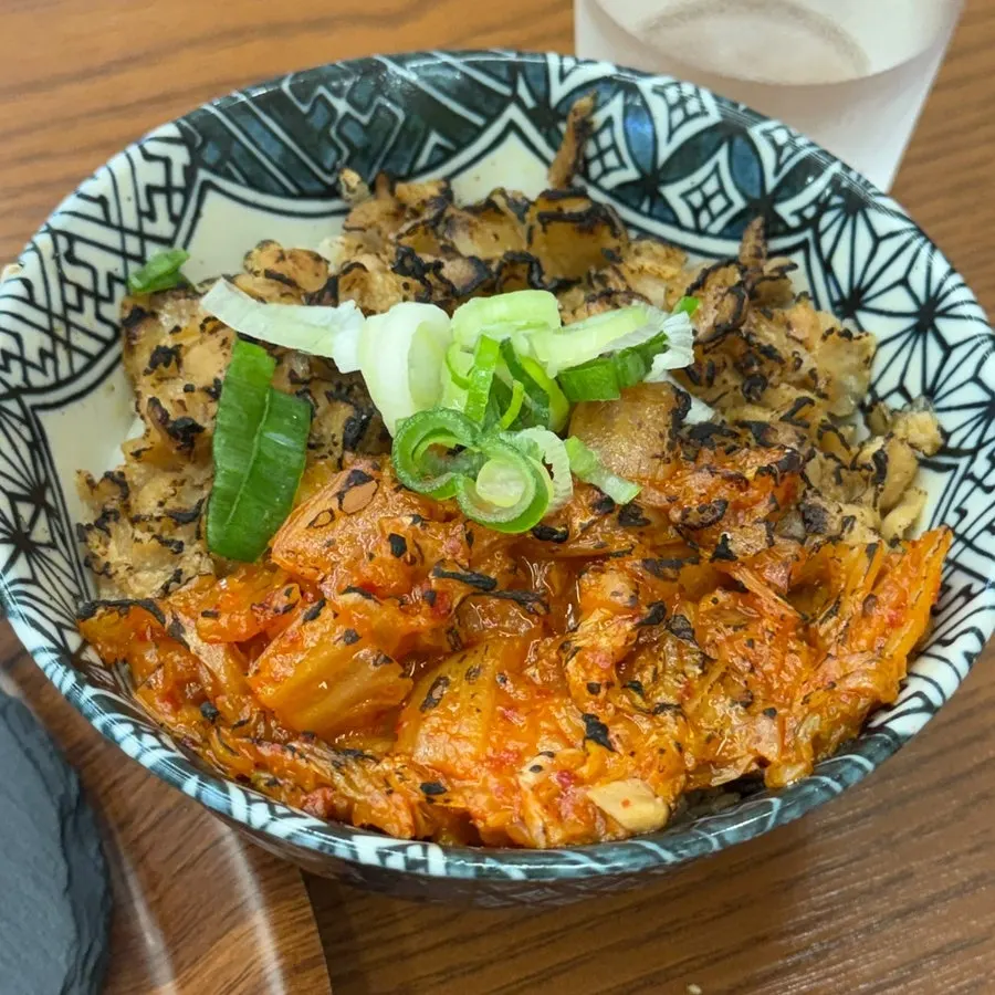 The fire-flavor mini kimchi butadon ordered as a side