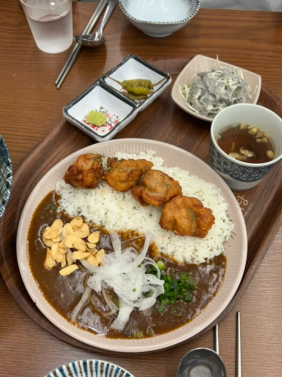 가라아게카레덮밥 한 그릇
