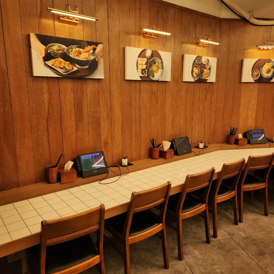 Tablet ordering screen at the table