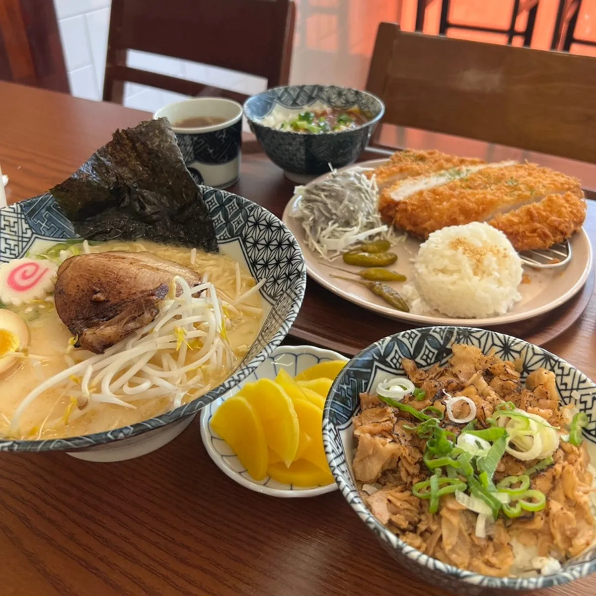 Table set with both of Myeonsikdang's set menus