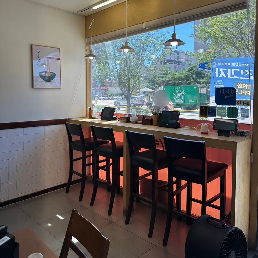 Solo window seat for dining alone