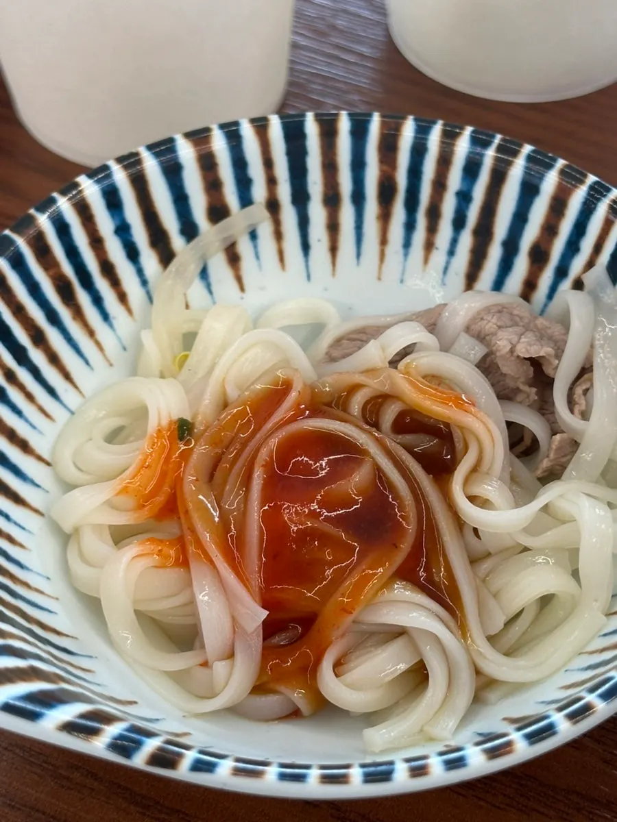 Lifting a bite of pho noodles