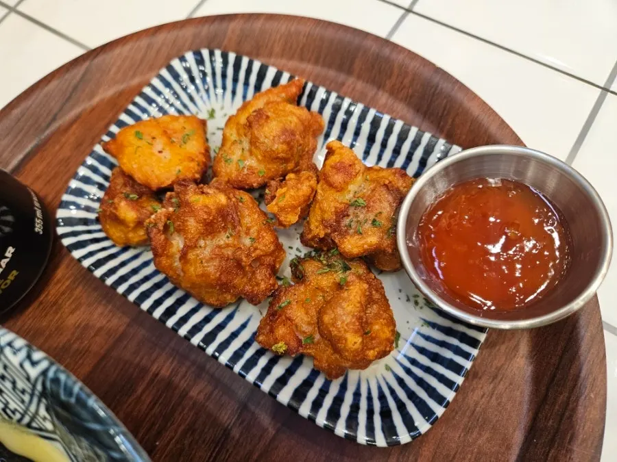 Five pieces of bite-sized fried karaage