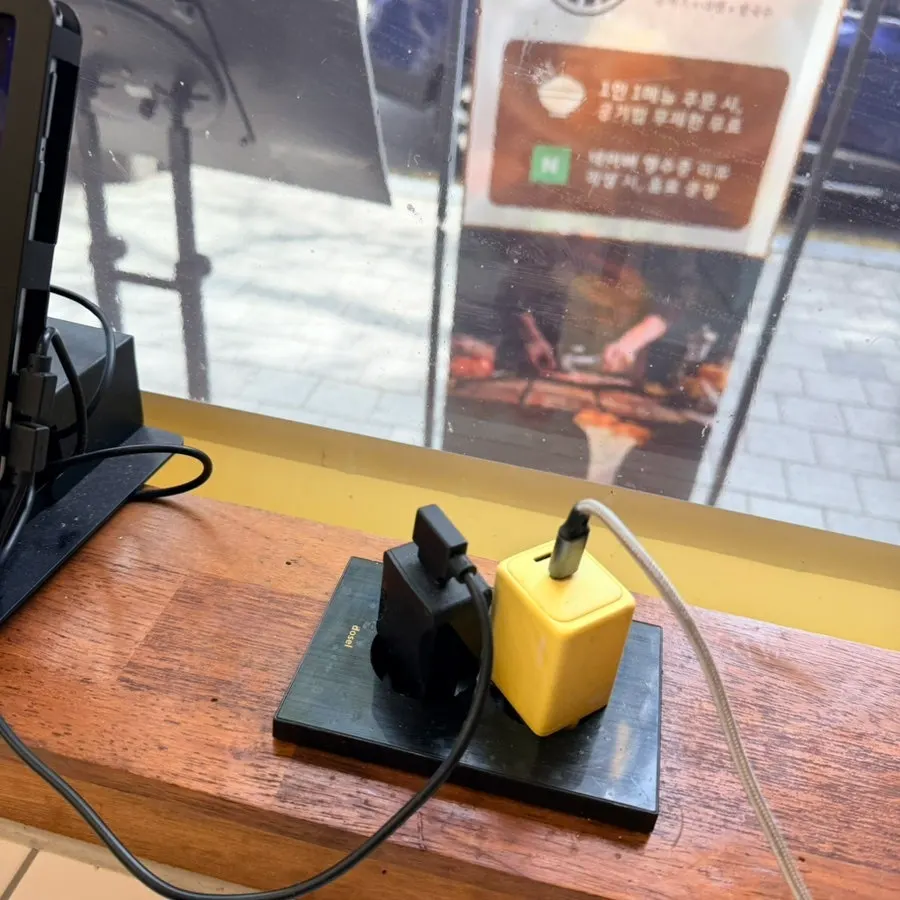 Charging outlet at the seating area