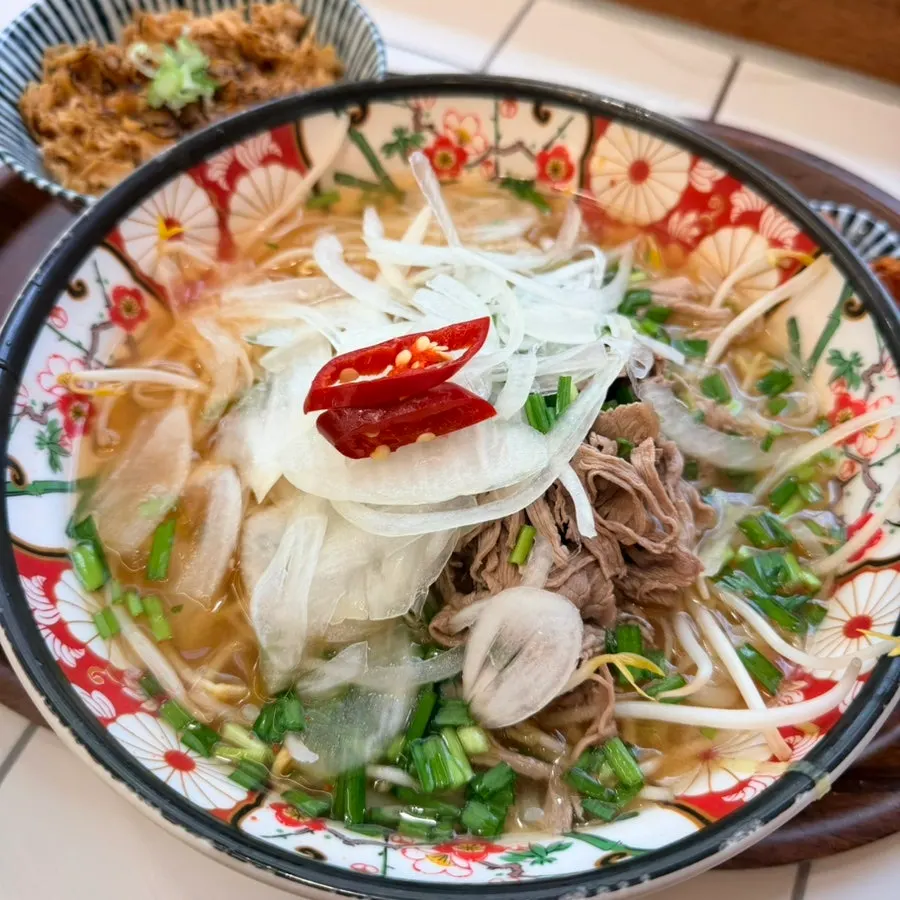 A bowl of spicy pho at Myeonsikdang Suji Government Office branch