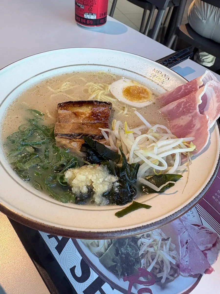 Dongpo pork chashu ramen set served with a side rice bowl