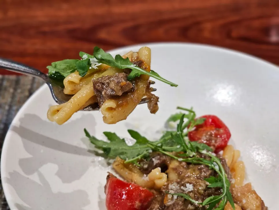 Ragu pasta made with casarecce noodles