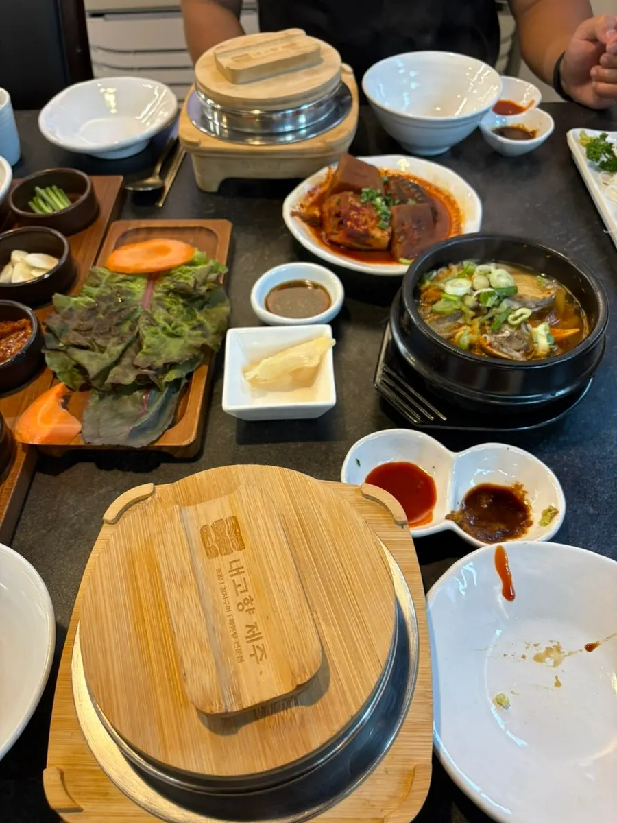 Jeju-style seafood spread with the hairtail