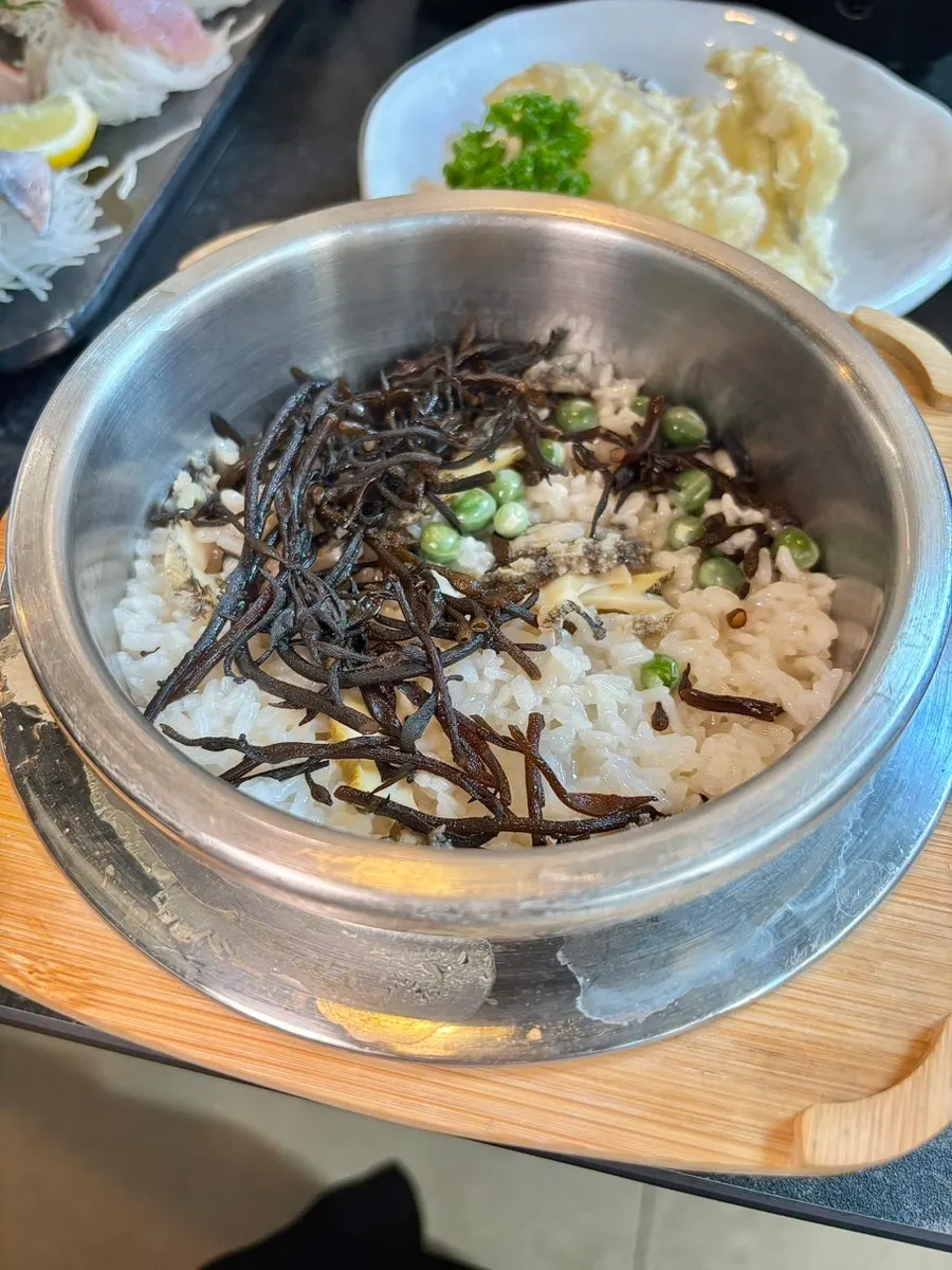 Close-up of thickly sliced sashimi