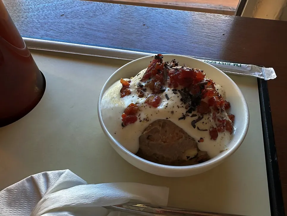 Iced americano and hojicha pudding set