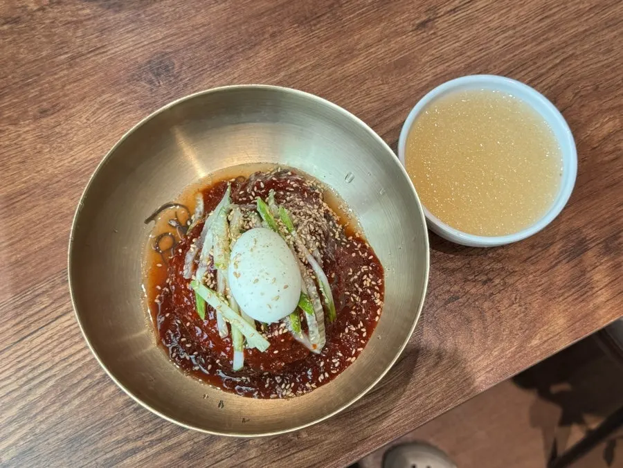 Full bowl of bibim naengmyeon