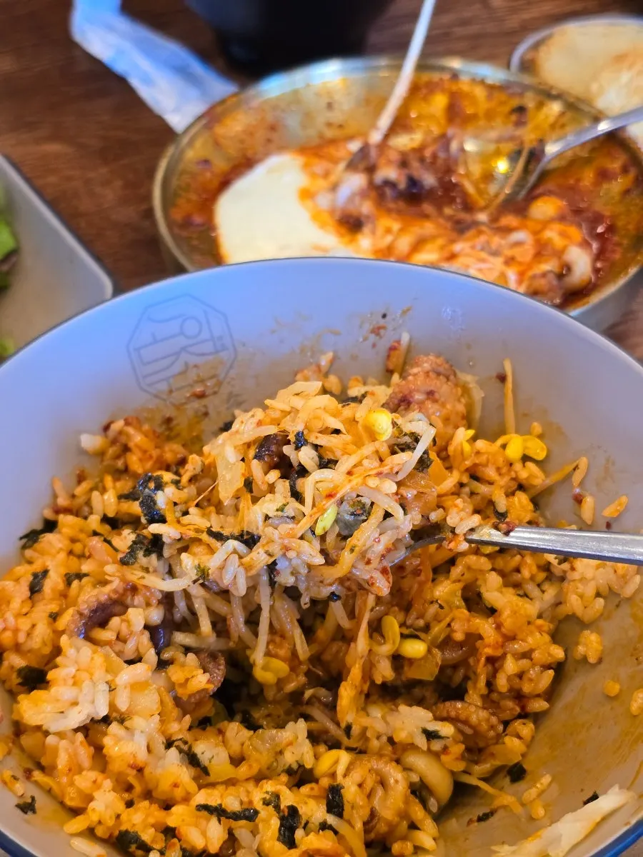 Bowl of spicy octopus bibimbap