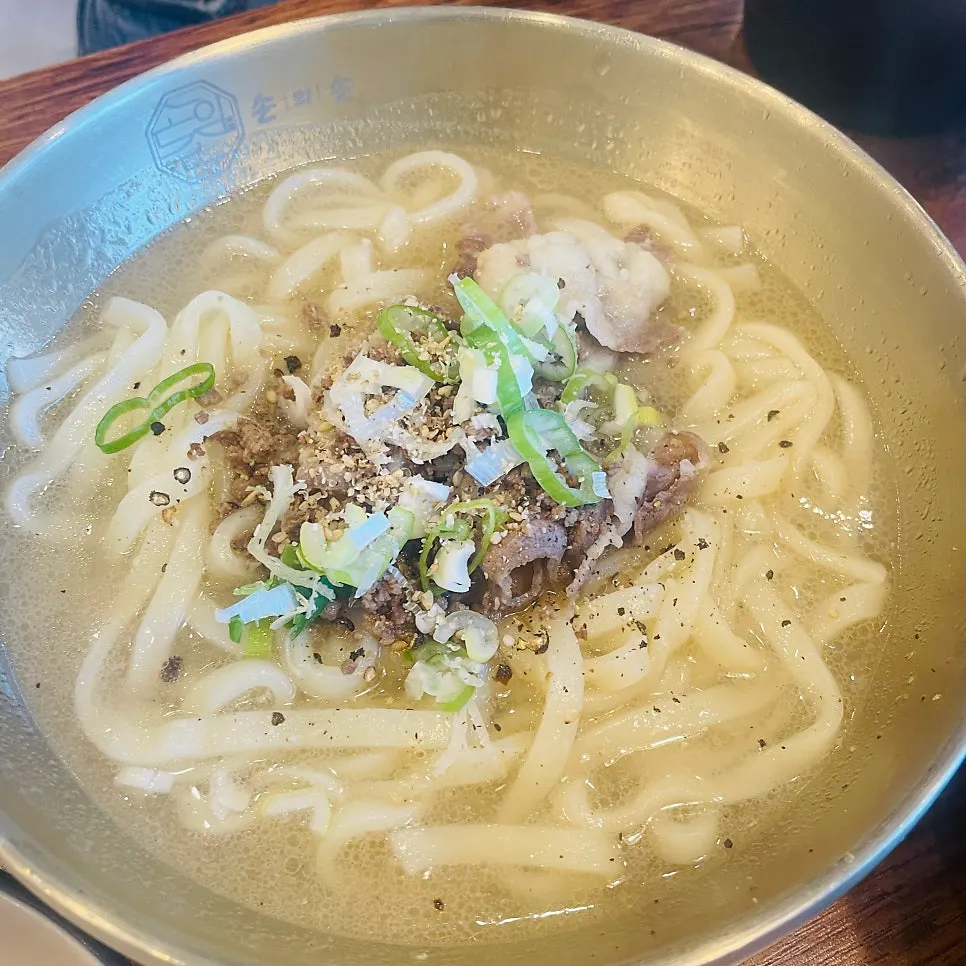 Beef brisket warm noodle soup with hot broth