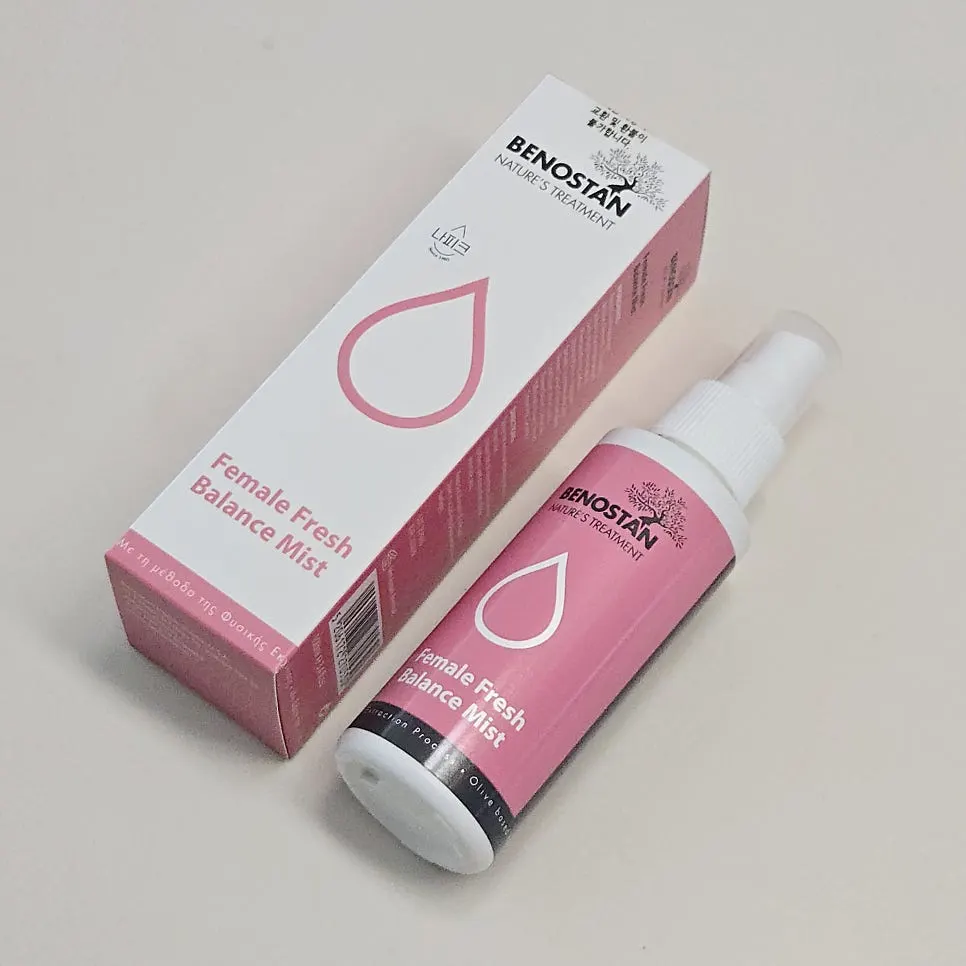 Using a feminine cleansing mist while out