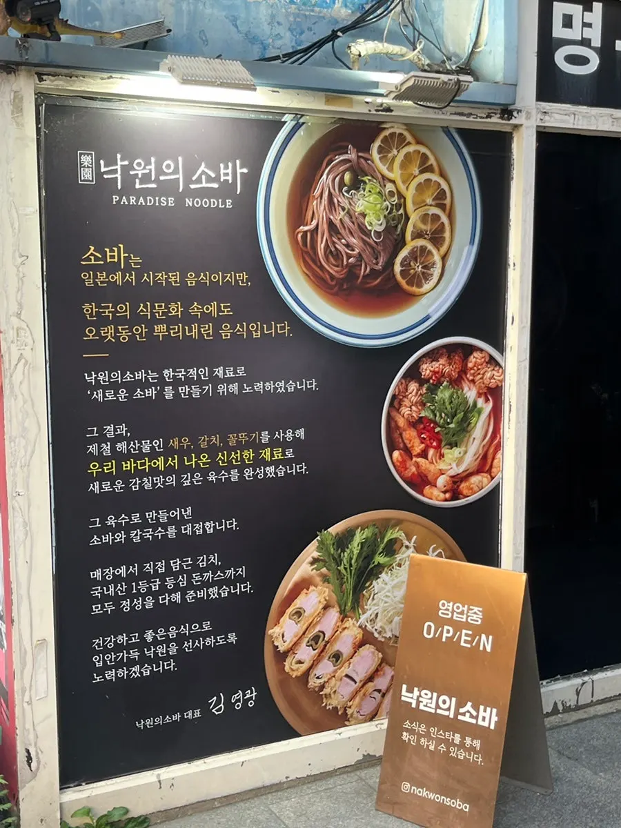 Exterior of the building housing Nagwon-ui Soba near Chungmuro Station