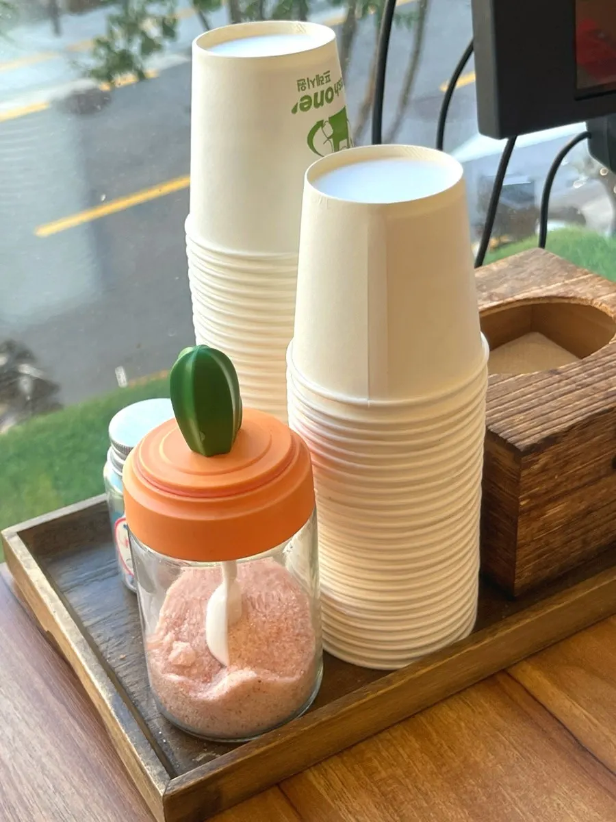 Table set with the ordered dishes at Nagwon-ui Soba