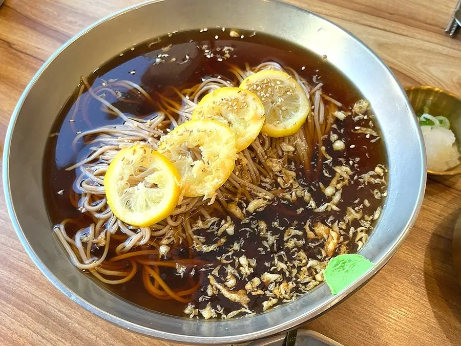 A bowl of lemon soba at Nagwon-ui Soba