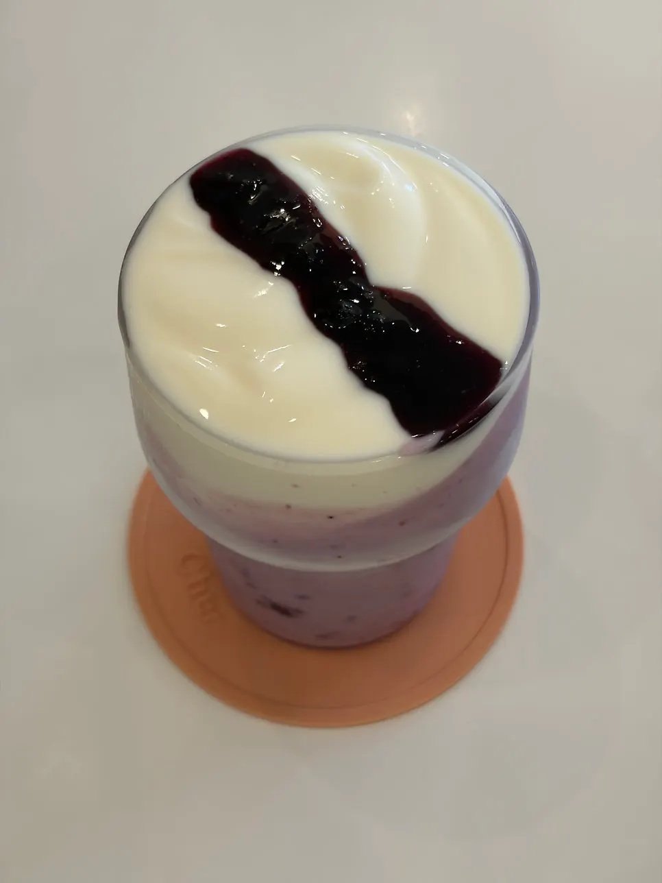 Blueberry real yogurt topped with blueberries
