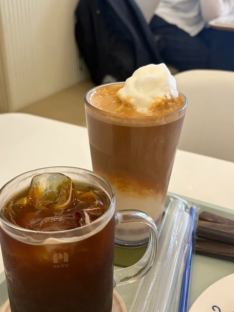 A glass of coconut smoothie coffee