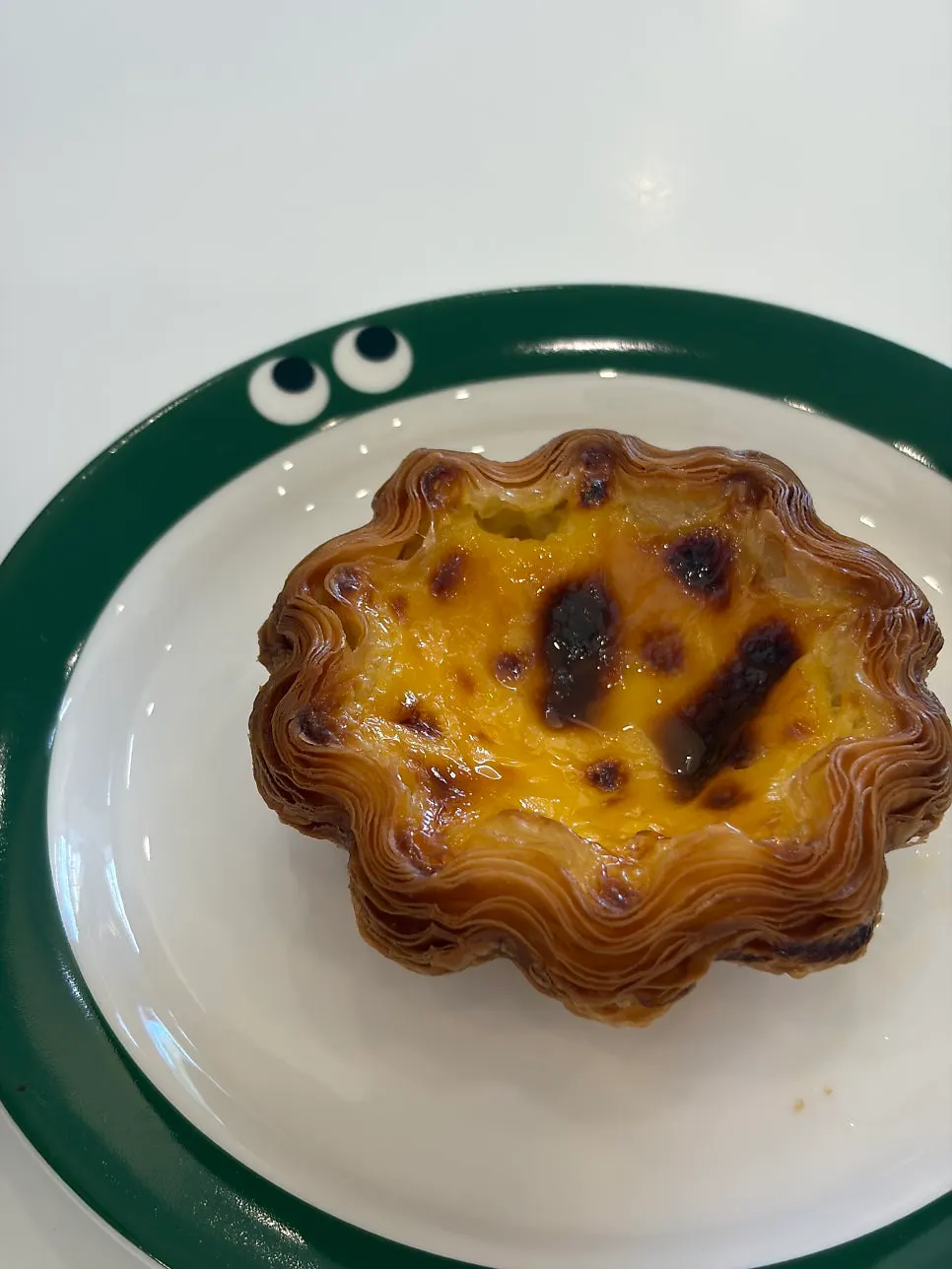 Egg tart on a plate