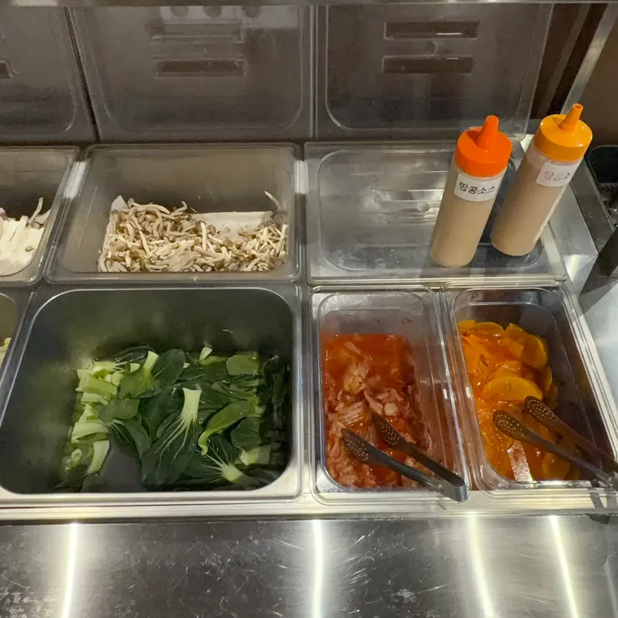 Plate of chojang and other sauces for shabu-shabu