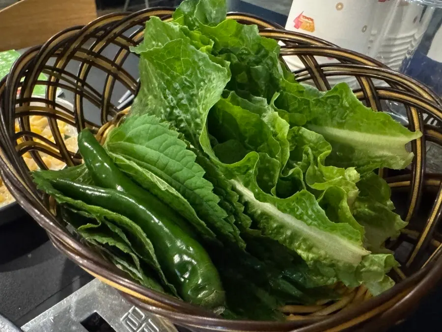 참숯집 기본 상차림 밑반찬