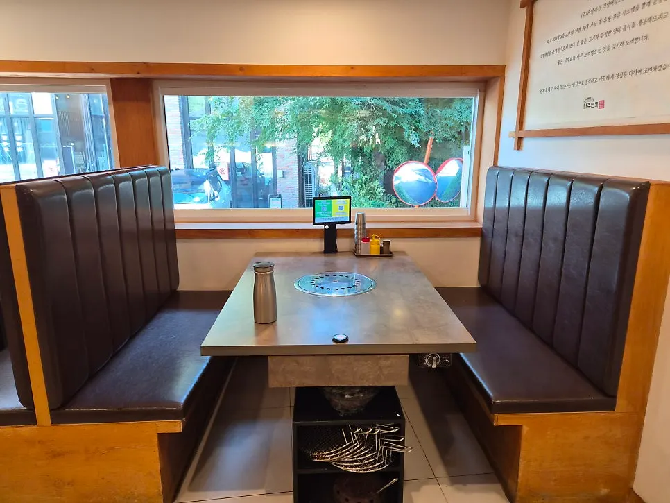 Interior of the restaurant with generous table spacing