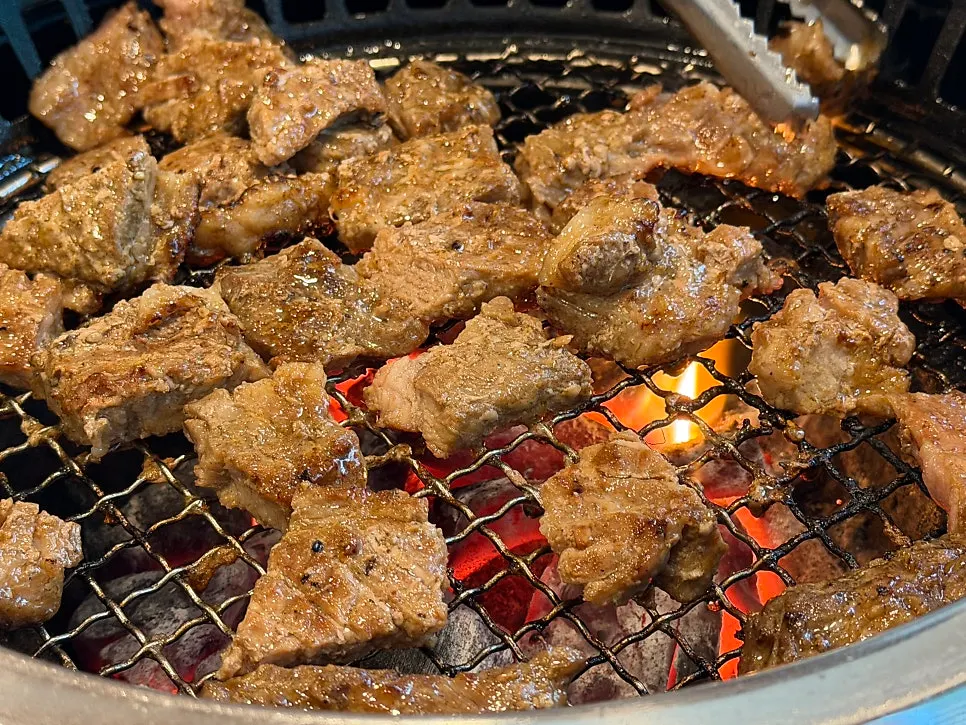Golden-brown, perfectly grilled hwangchil wang galbi