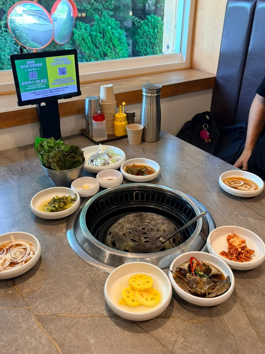 Neatly arranged side dish spread