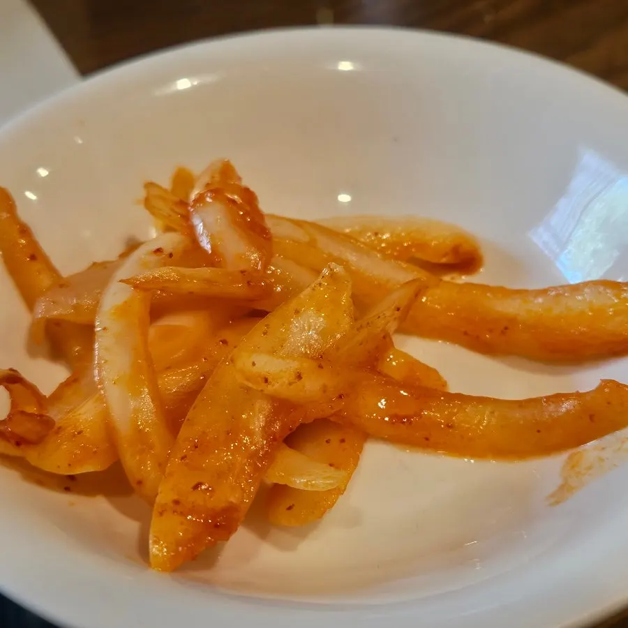 Small dish of pickles served with the meal