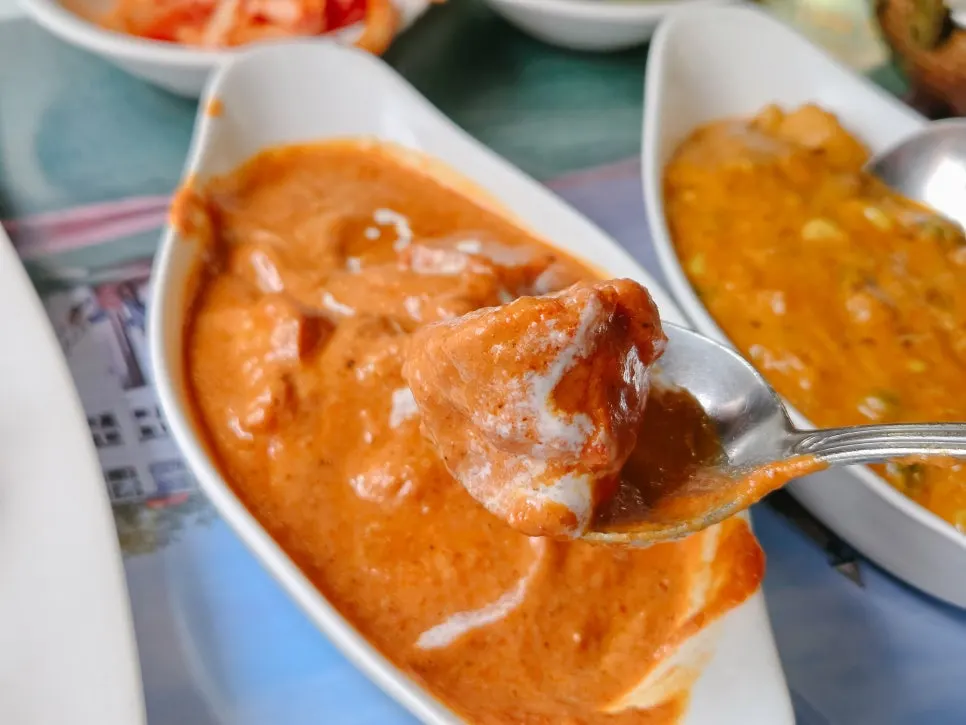 치킨마크니와 야채커리 두 가지 커리